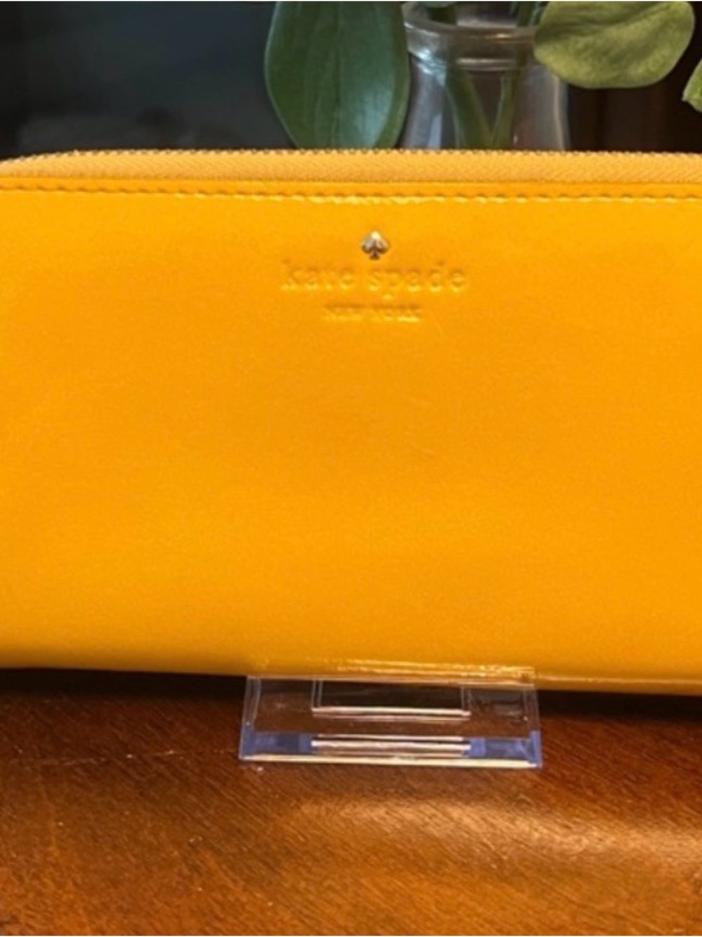 Kate Spade New York Harrison Street Lacey wallet Yellow Leather Storybook Lining - Picture 2 of 16